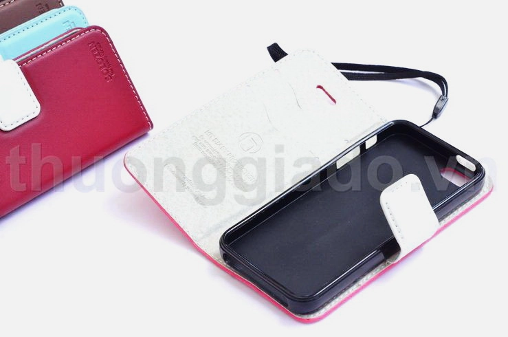 Bao Da iPhone 5 ( có dây đeo và khe để thẻ Card Visit, ATM) Hit Diary Solozen Leather Case
