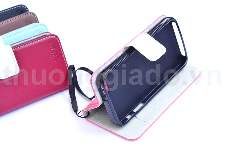 Bao Da iPhone 5 ( có dây đeo và khe để thẻ Card Visit, ATM) Hit Diary Solozen Leather Case