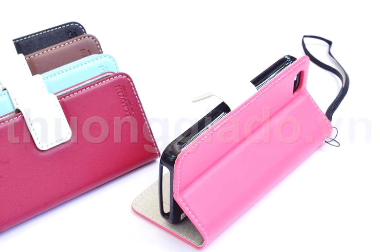 Bao Da iPhone 5 ( có dây đeo và khe để thẻ Card Visit, ATM) Hit Diary Solozen Leather Case