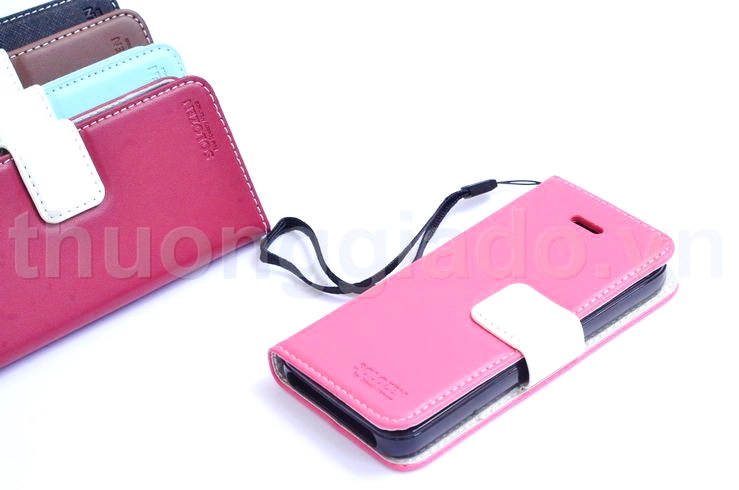 Bao Da iPhone 5 ( có dây đeo và khe để thẻ Card Visit, ATM) Hit Diary Solozen Leather Case