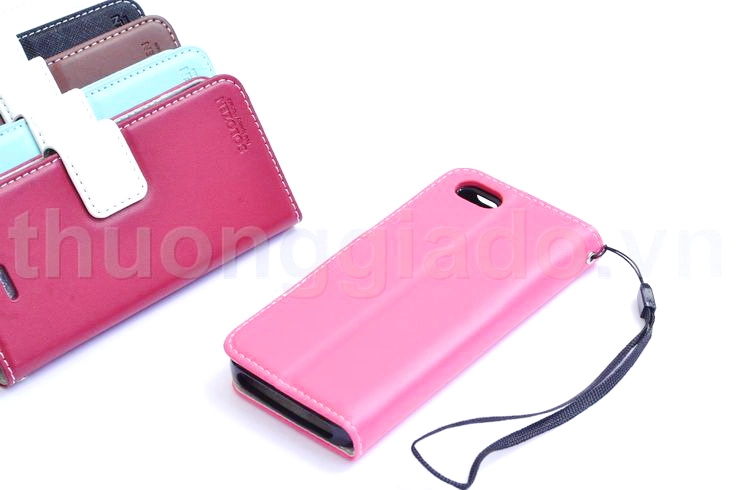 Bao Da iPhone 5 ( có dây đeo và khe để thẻ Card Visit, ATM) Hit Diary Solozen Leather Case