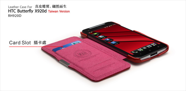 Bao Da iCarer cho HTC Droid DNA X920e, cầm tay nắp gập mở ngang kiểu flip
