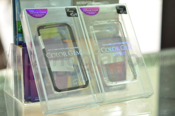 More Bumper Case For iPhone 4, iPhone 4S (Polycarbonate Plastic Jelly Ring) Color Gem Lucent