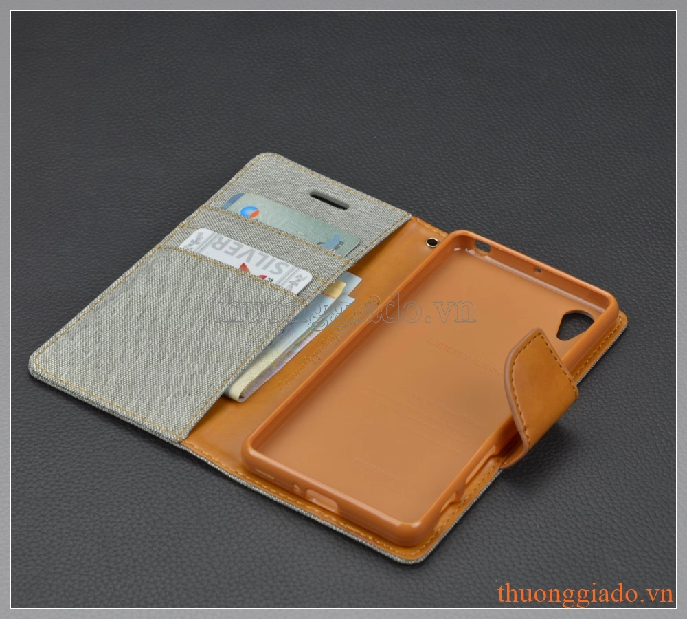 Bao da cầm tay nắp gập Sony Xperia X (F5122),CANVAS DIARY, MERCURY