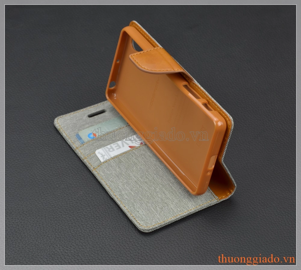 Bao da cầm tay nắp gập Sony Xperia X (F5122),CANVAS DIARY, MERCURY