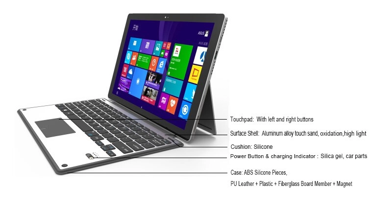 Bàn phím Surface Pro 4/ Surface Pro 3 Bluetooth Keyboard (vỏ nhôm, có touchpad)