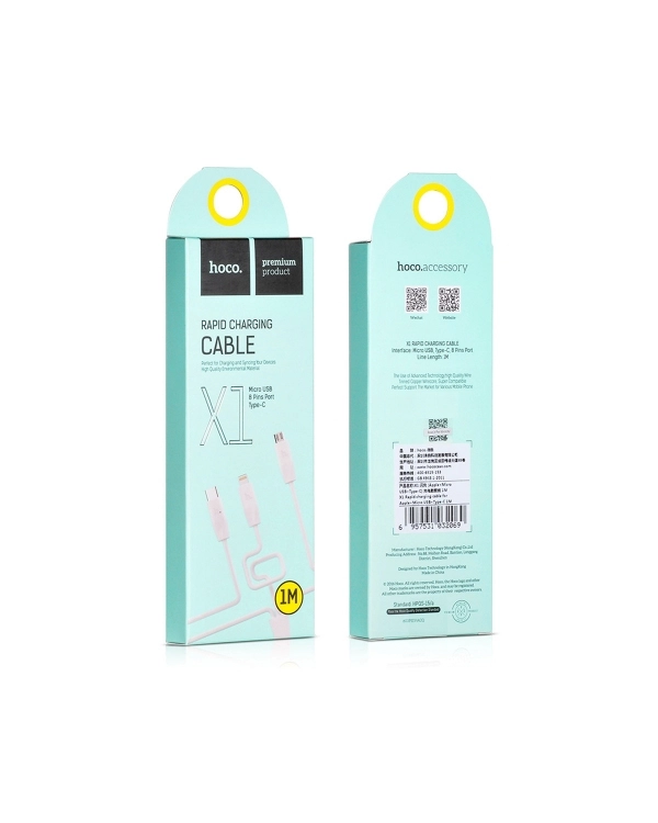 Cáp sạc đa năng HOCO X1, 1 ra 3 (Lightning, Micro USB, Type-C USB)