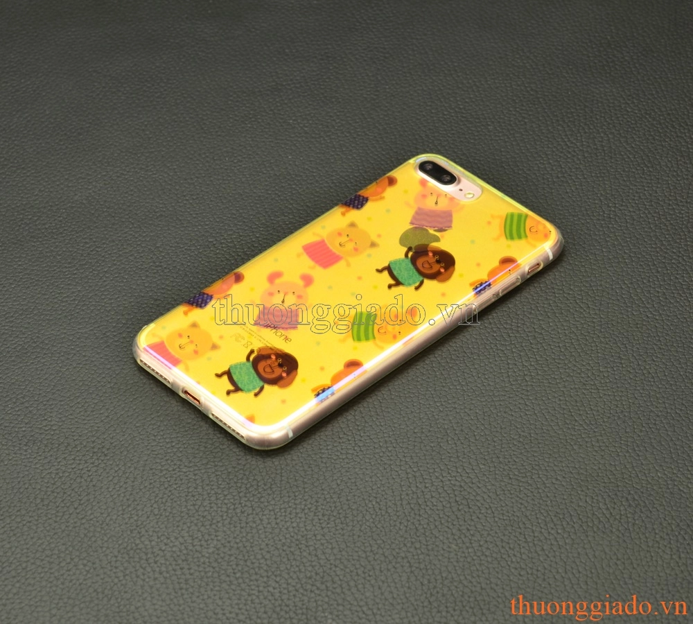 Ốp lưng silicone iPhone 7 Plus (5.5"),mặt lưng in 3D, chủ đề Hello Kitty