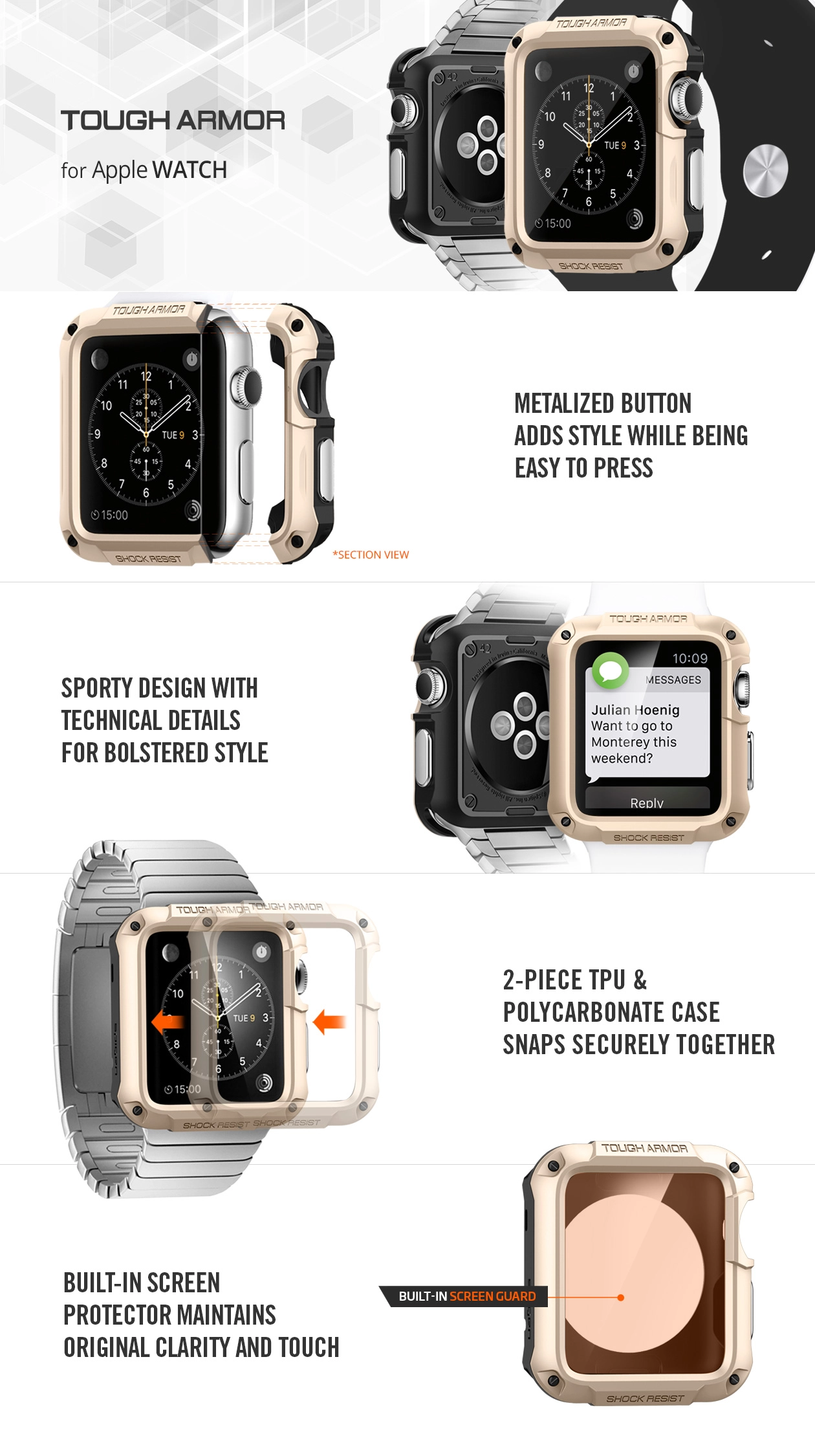 Ốp chống sốc Apple Watch 42mm (Spigen Case)