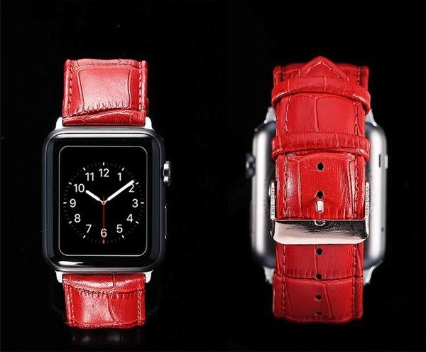 Dây da thay thế Apple Watch 42mm màu đỏ (hiệu REMAX, vân cá sấu) Dây da thay thế Apple Watch 42mm màu đỏ (hiệu REMAX, vân cá sấu)