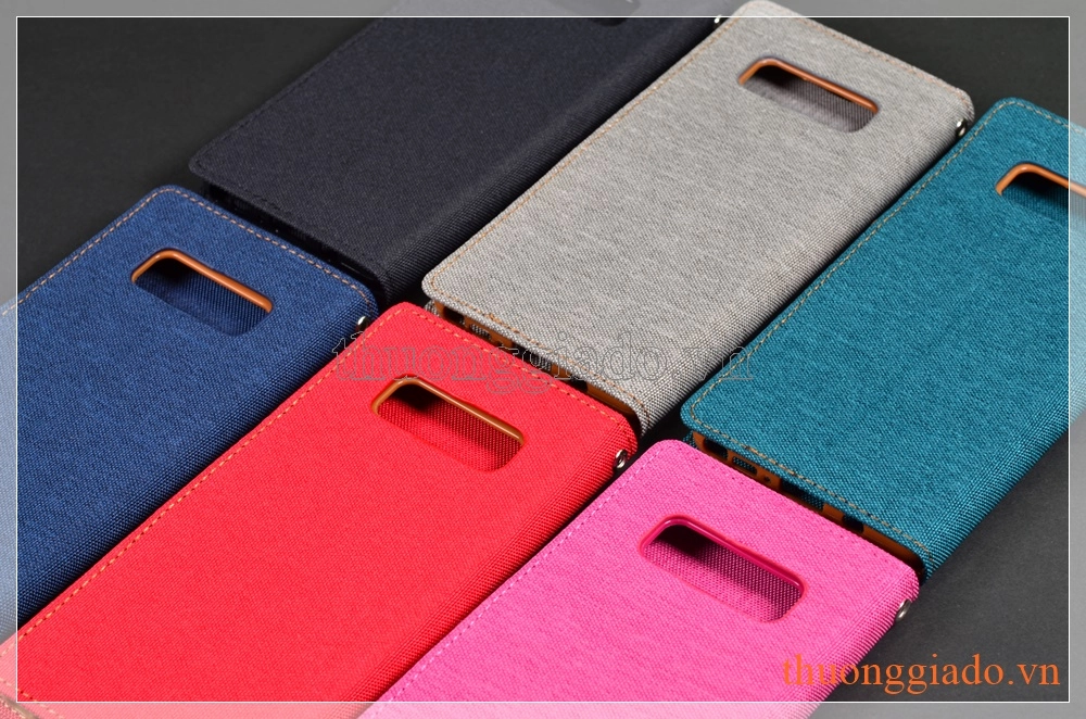 Bao da Samsung Note 8/ N950 (Hiệu CANVAS DIARY, GOOSPERY, mặt ngoài bọc vải)