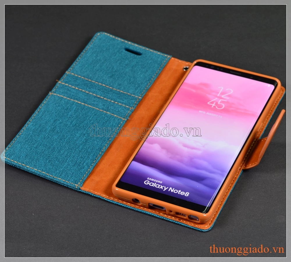 Bao da Samsung Note 8/ N950 (Hiệu CANVAS DIARY, GOOSPERY, mặt ngoài bọc vải)