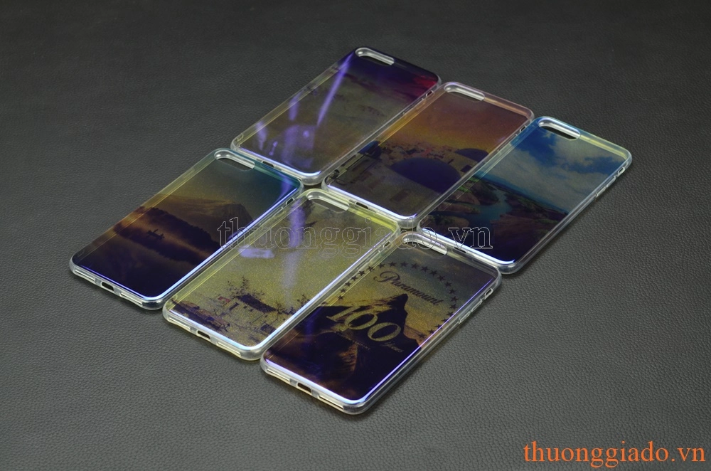 Ốp lưng silicone iPhone 7 Plus (5.5"), mặt lưng in 3D, chủ đề phong cảnh