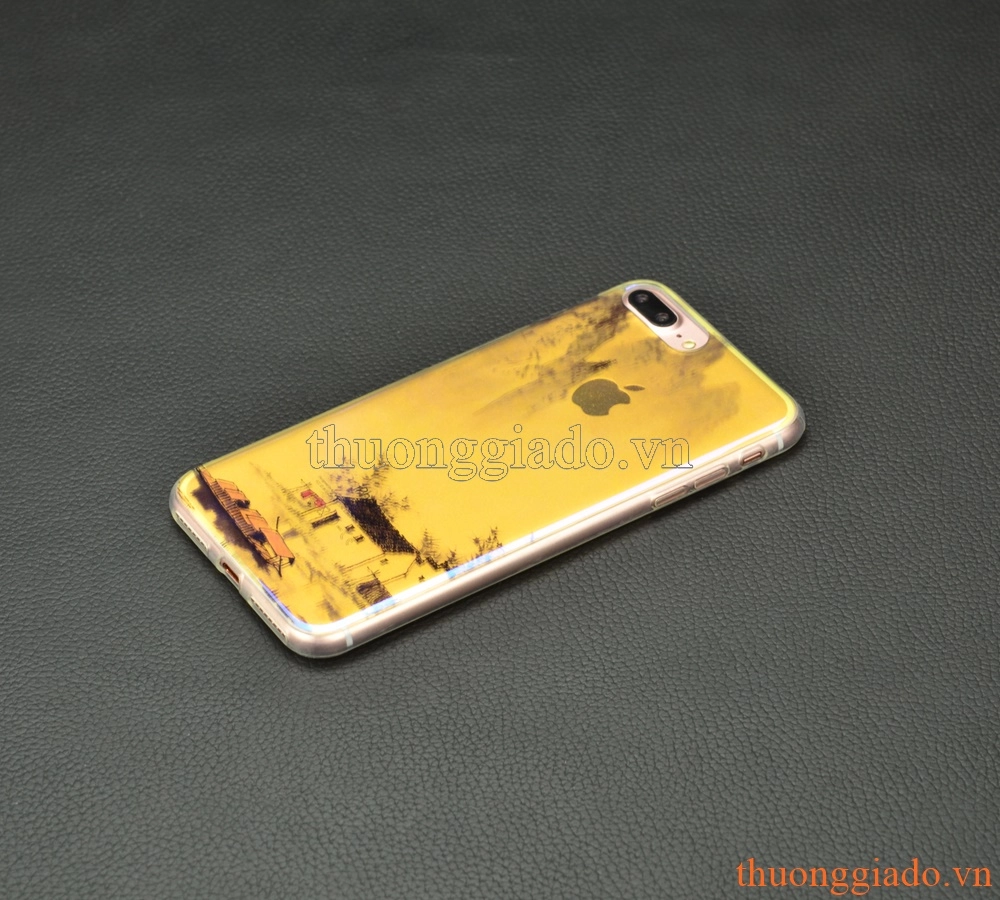 Ốp lưng silicone iPhone 7 Plus (5.5"), mặt lưng in 3D, chủ đề phong cảnh