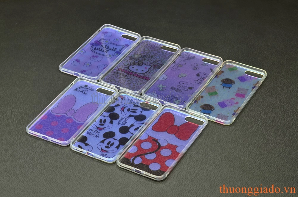 Ốp lưng silicone iPhone 7 Plus (5.5"),mặt lưng in 3D, chủ đề Hello Kitty