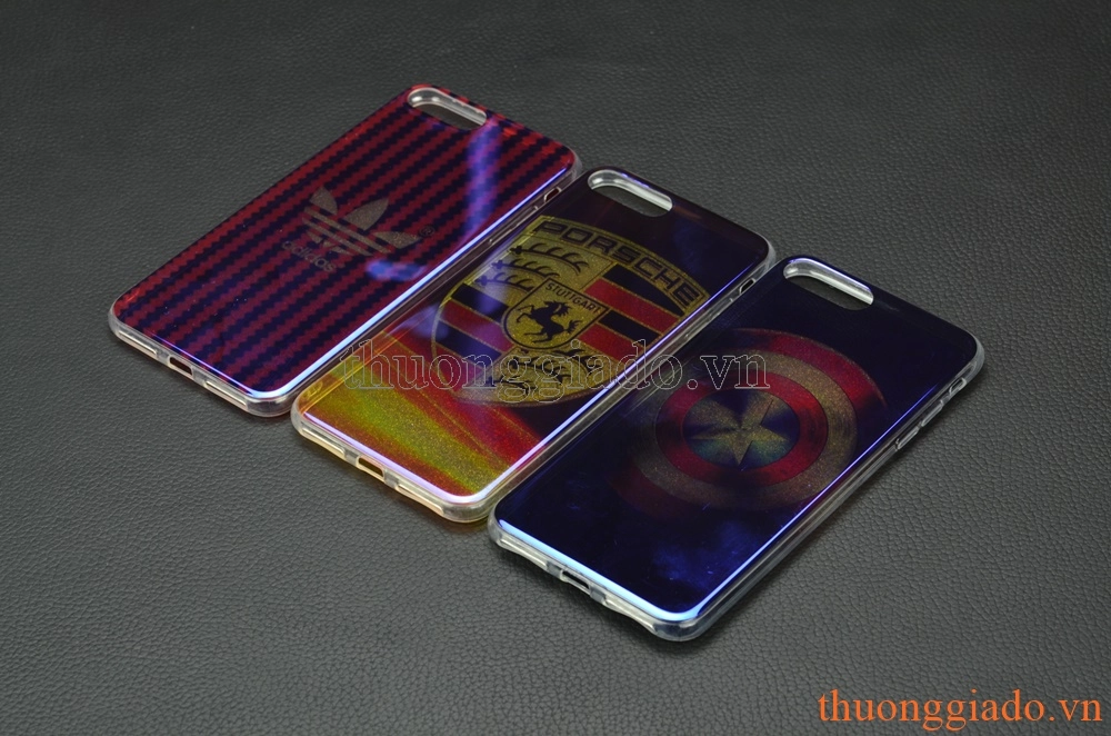 Ốp lưng silicone iPhone 7 Plus (5.5"), mặt lưng in 3D, chủ đề Logo các hãng