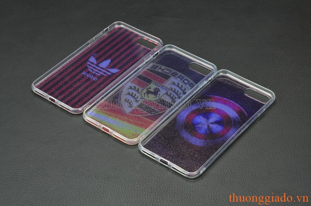 Ốp lưng silicone iPhone 7 Plus (5.5"), mặt lưng in 3D, chủ đề Logo các hãng