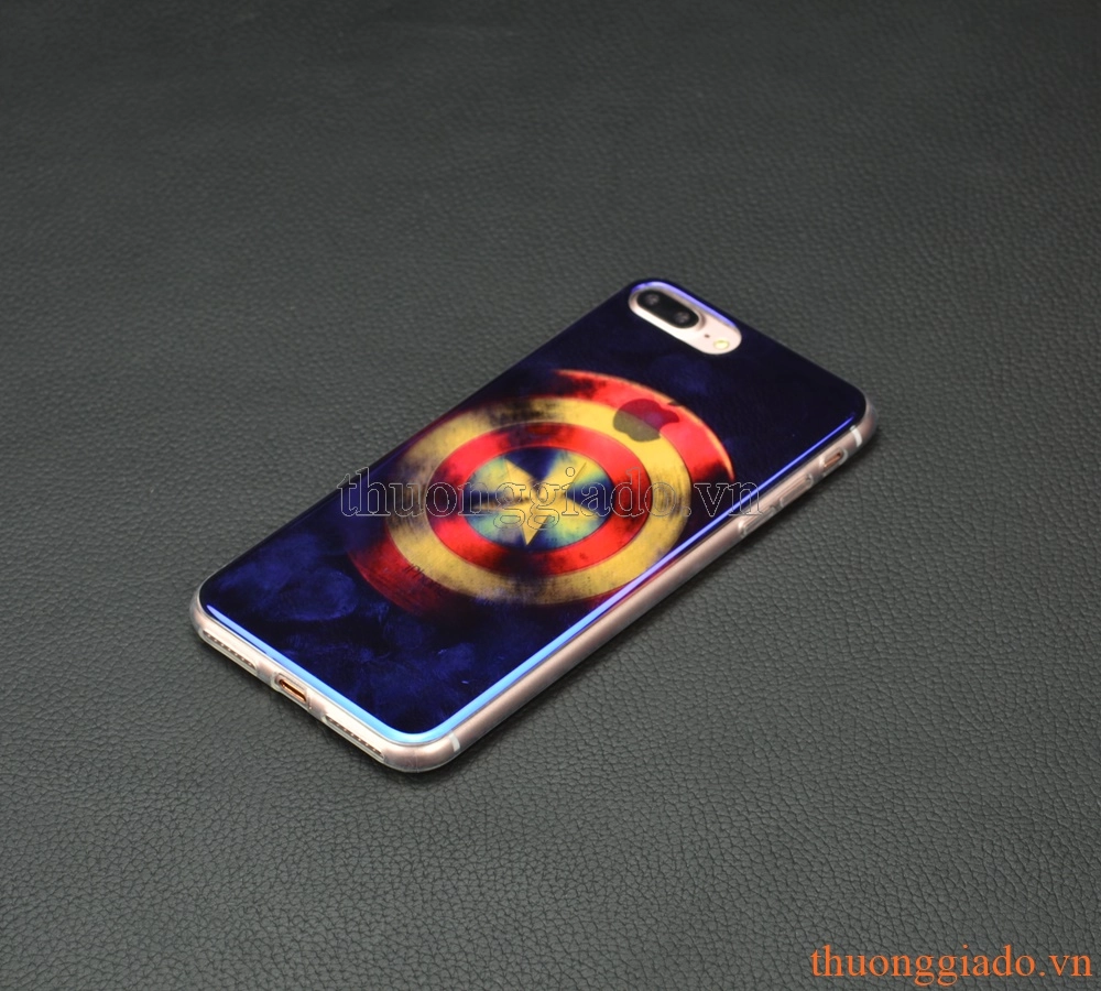 Ốp lưng silicone iPhone 7 Plus (5.5"), mặt lưng in 3D, chủ đề Logo các hãng