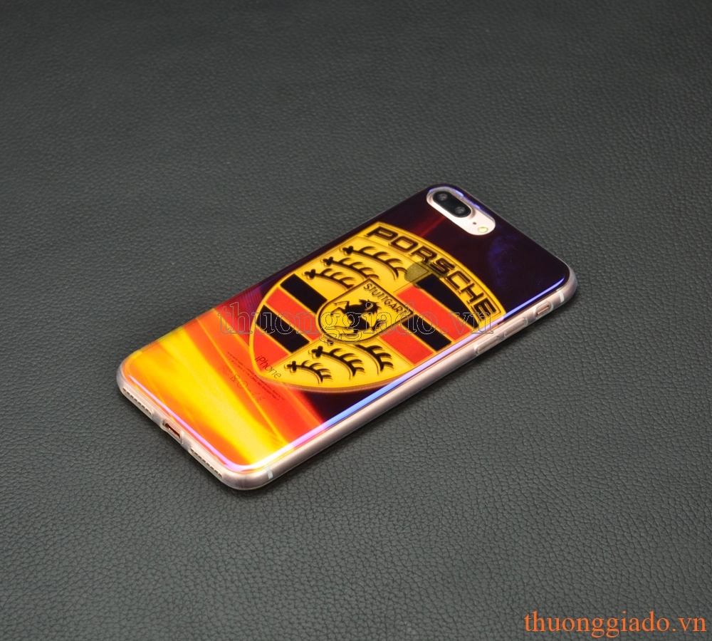 Ốp lưng silicone iPhone 7 Plus (5.5"), mặt lưng in 3D, chủ đề Logo các hãng