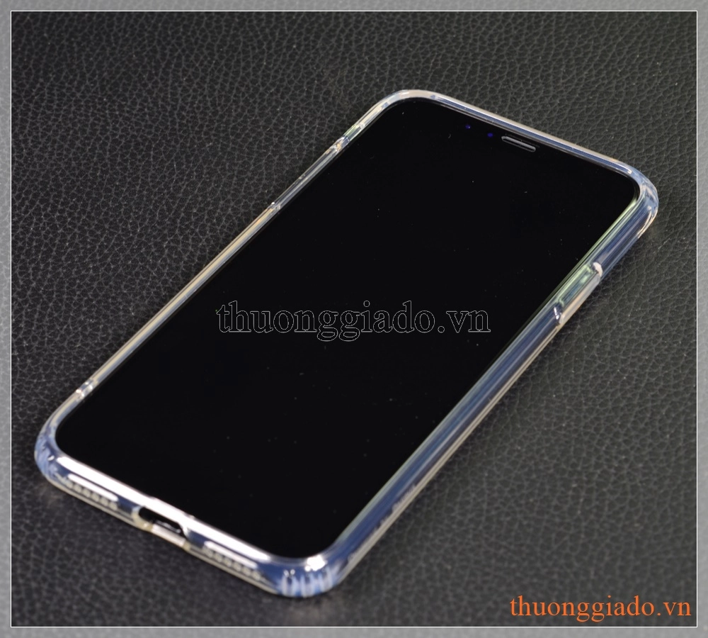 Ốp lưng silicone iPhone X (5.8"), trong suốt, hiệu Baseus, Anti-fall TPU