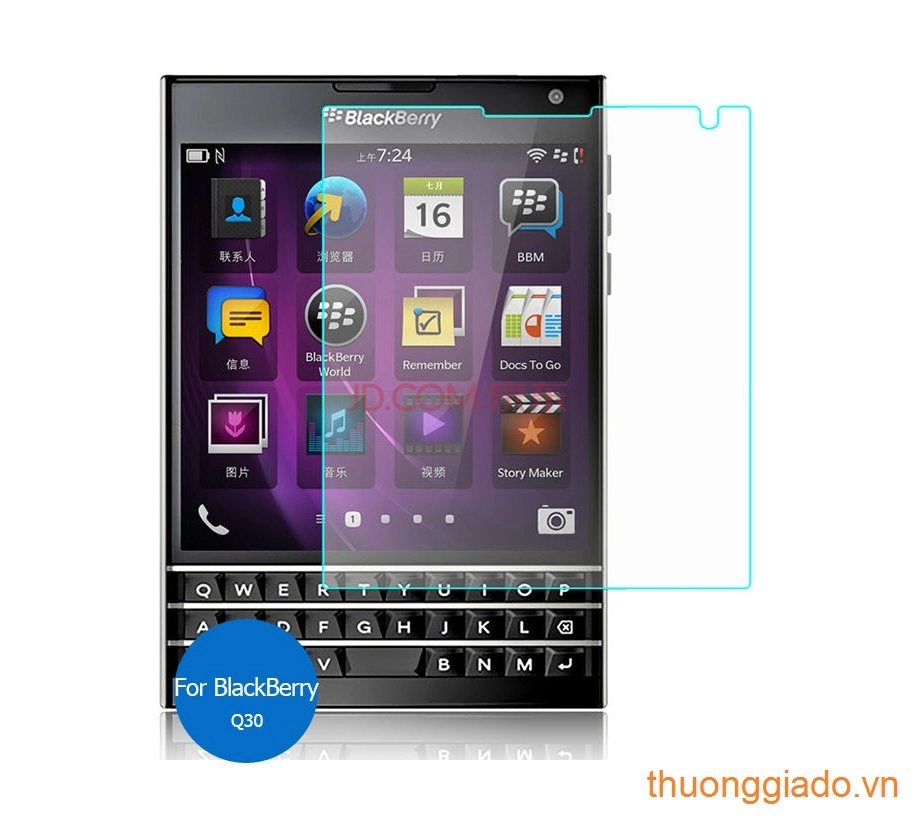 Miếng dán kính cường lực BlackBerry PassPort Q30 Glass Screen Miếng dán kính cường lực BlackBerry PassPort Q30 Glass Screen