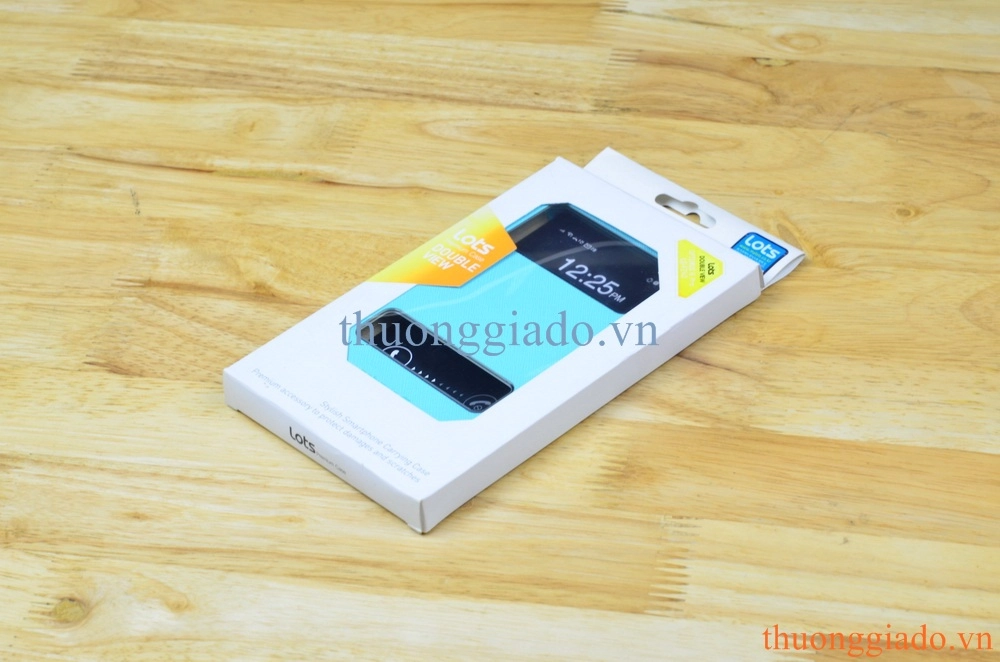 Bao da cầm tay Lots Double View Cho LG Optimus G Pro F240 E980 (2 ô cửa sổ) Màu Xanh
