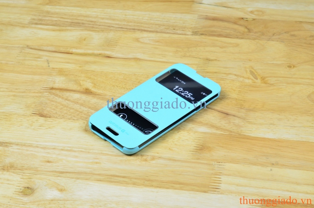 Bao da cầm tay Lots Double View Cho LG Optimus G Pro F240 E980 (2 ô cửa sổ) Màu Xanh