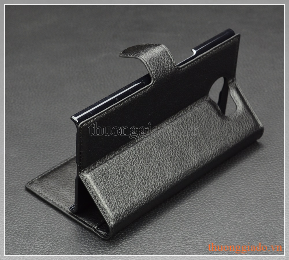 Bao da blackberry Priv flip cover màu đen