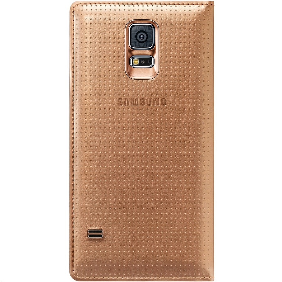 Bao Da S View Cover Chính Hãng Cho Samsung Galaxy S5 G900 Màu Vàng Champagne