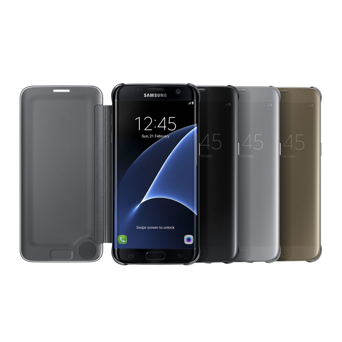 Bao Da Samsung Galaxy S7 Edge NG935 Clear View Cover Màu Vàng Gold Chính Hãng