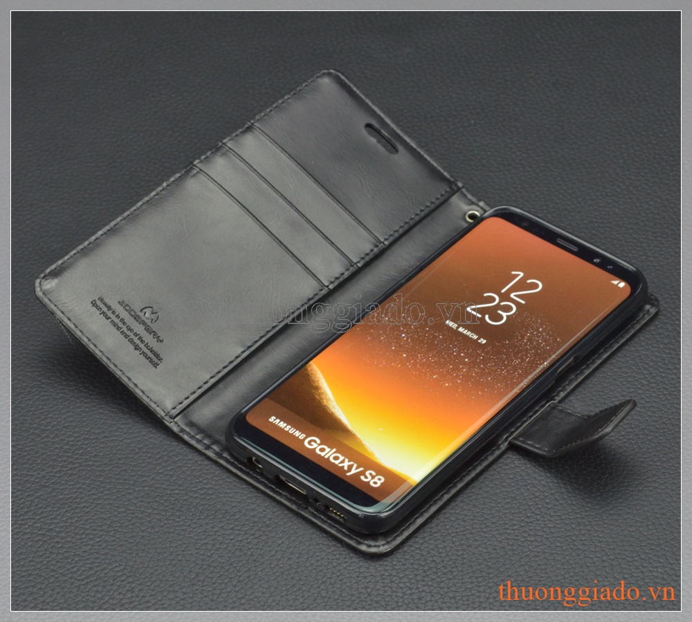 Bao da Samsung Galaxy S8/ G950 hiệu GOOSPERY, BLUE MOON flip leather case