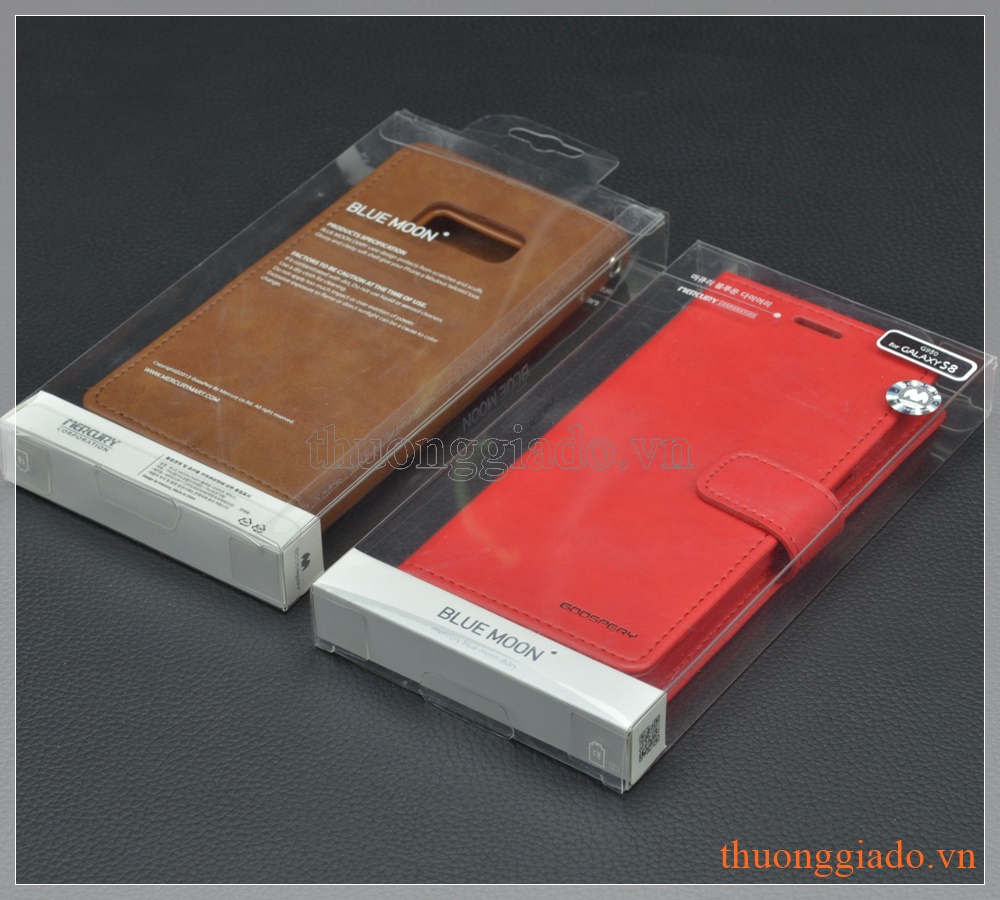 Bao da Samsung Galaxy S8/ G950 hiệu GOOSPERY, BLUE MOON flip leather case