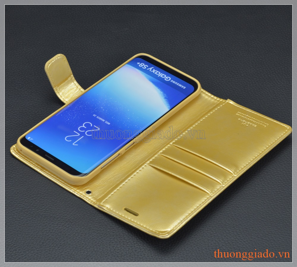 Bao da Samsung Galaxy S8+/ S8 Plus/ G955 hiệu GOOSPERY, BLUE MOON flip leather case