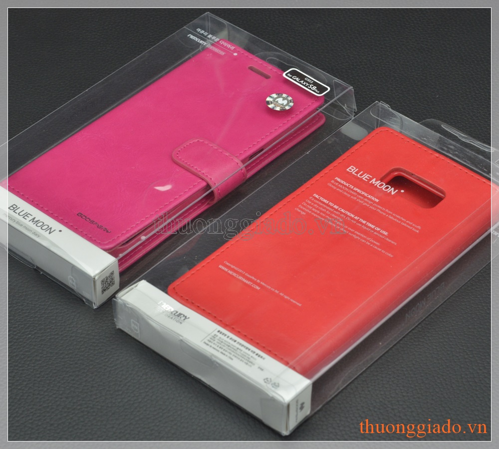 Bao da Samsung Galaxy S8+/ S8 Plus/ G955 hiệu GOOSPERY, BLUE MOON flip leather case