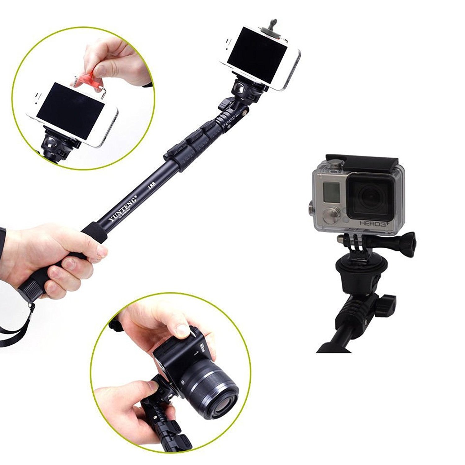 Chân chống Tripod đa năng 3 in 1 (max 1.35m) YUN TENG YT-228 + YT-188,G935,G930,Note 5