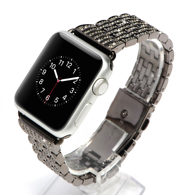 Dây đeo thay thế Apple Watch 42mm (Hiệu Coteetci W4, kim loại, đính kim cương)