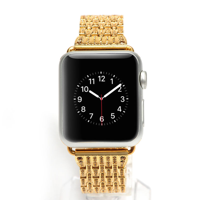 Dây đeo thay thế Apple Watch 42mm (Hiệu Coteetci W4, kim loại, đính kim cương)