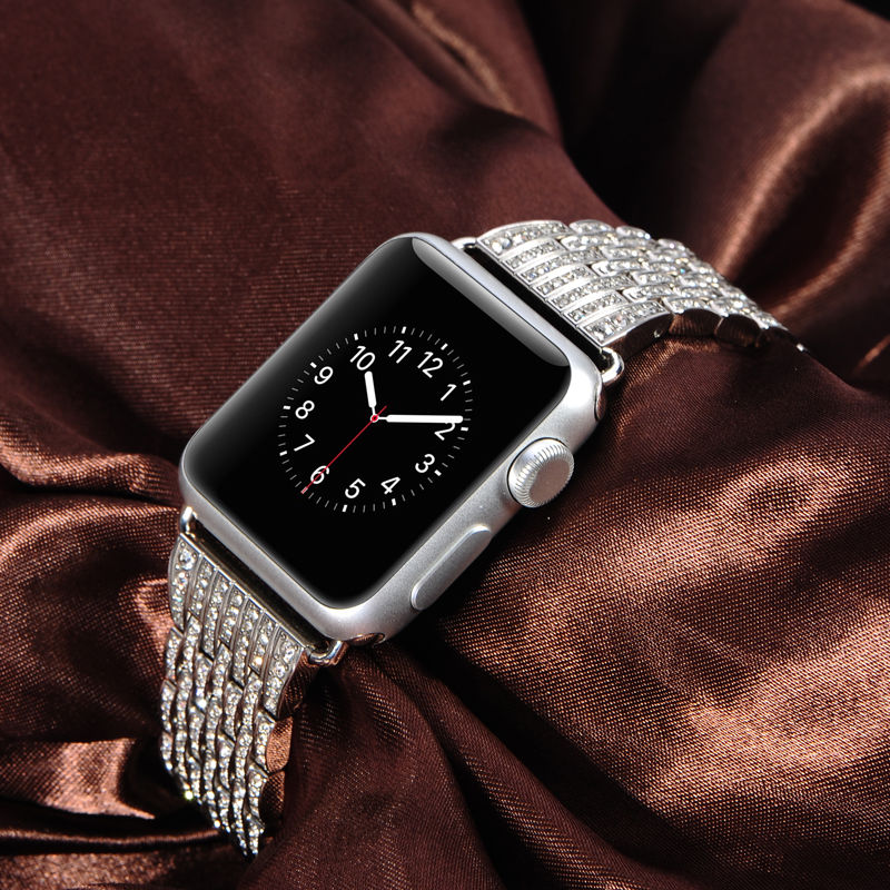 Dây đeo thay thế Apple Watch 42mm (Hiệu Coteetci W4, kim loại, đính kim cương)