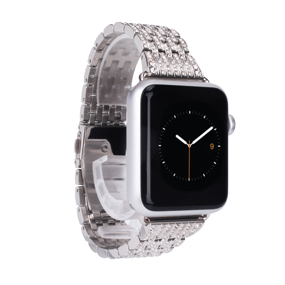 Dây đeo thay thế Apple Watch 42mm (Hiệu Coteetci W4, kim loại, đính kim cương)