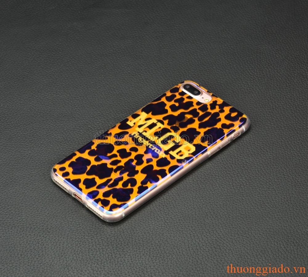 Ốp lưng silicone iPhone 7 Plus (5.5"), mặt lưng in 3D, chủ đề Báo đốm