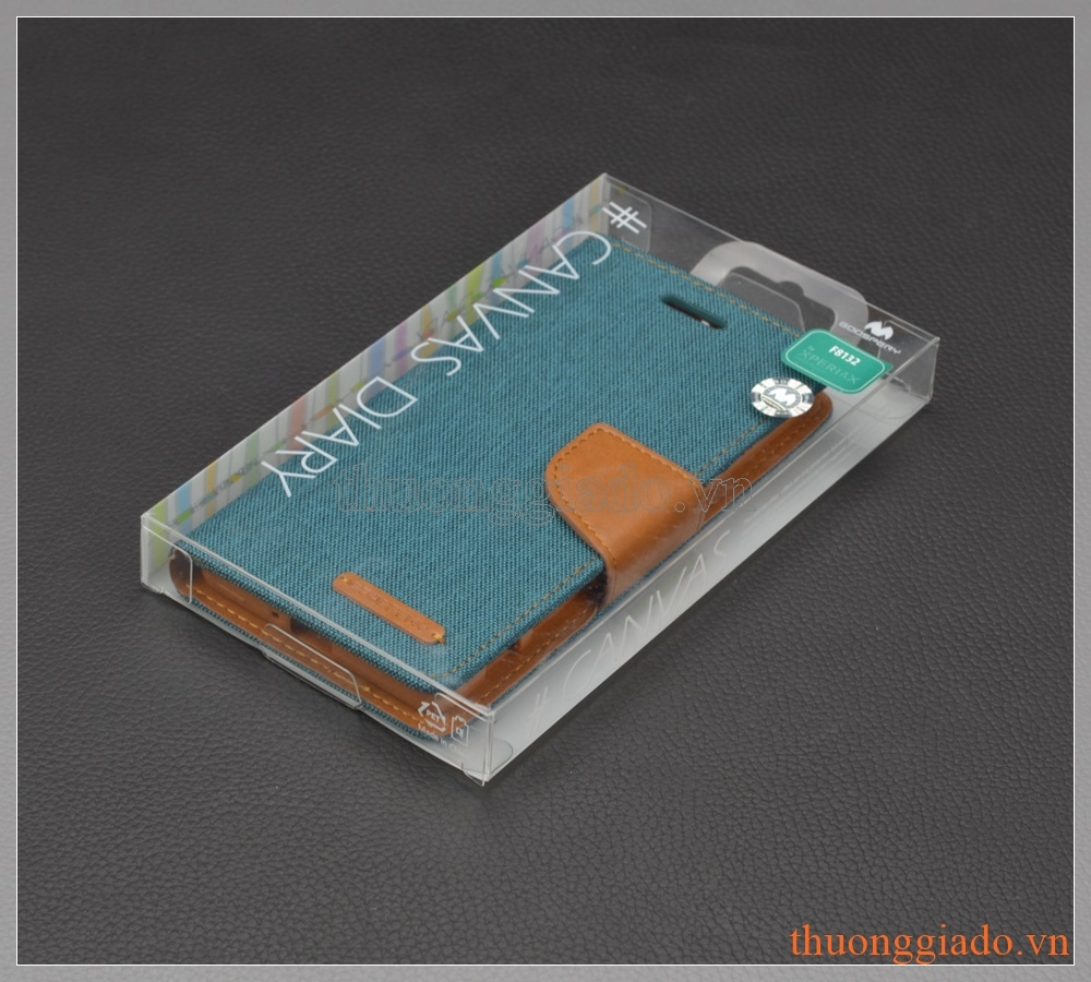 Bao da cầm tay nắp gập Sony Xperia X (F5122),CANVAS DIARY, MERCURY