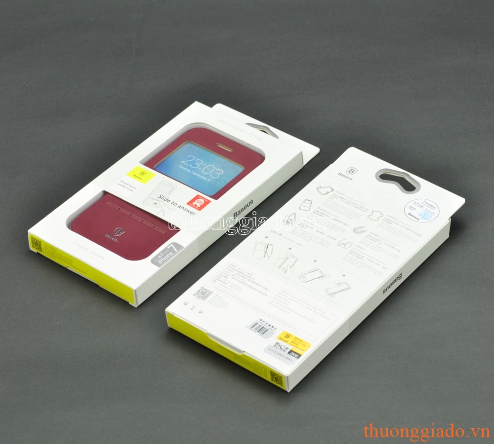 Bao da cầm tay iPhone 7 (4.7"), hiệu Besaus, có của sổ view