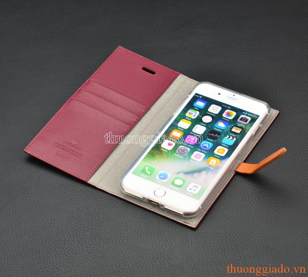 Bao da cầm tay nắp gập mở cho iPhone 7 Plus (5.5"), ROMANCE DIARY, MERCURY