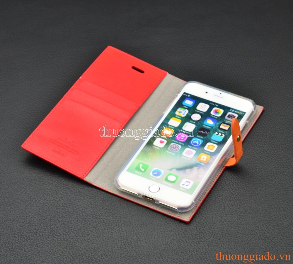 Bao da cầm tay nắp gập mở cho iPhone 7 Plus (5.5"), ROMANCE DIARY, MERCURY