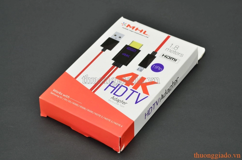 Cáp MHL 11 chân, hỗ trợ 4K_HDMI Adapter, dài 1.8m
