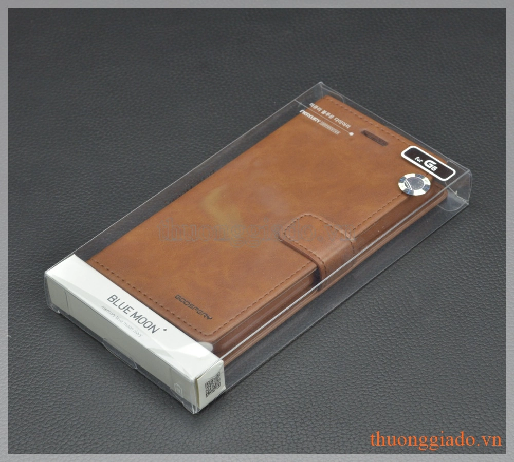 Bao da LG G6, hiệu GOOSPERY, BLUE MOON flip leather case