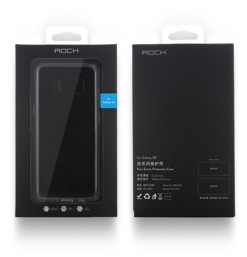Ốp lưng Samsung Galaxy S8/ G950, lưng trong viền mạ màu (ROCK Pure Series)
