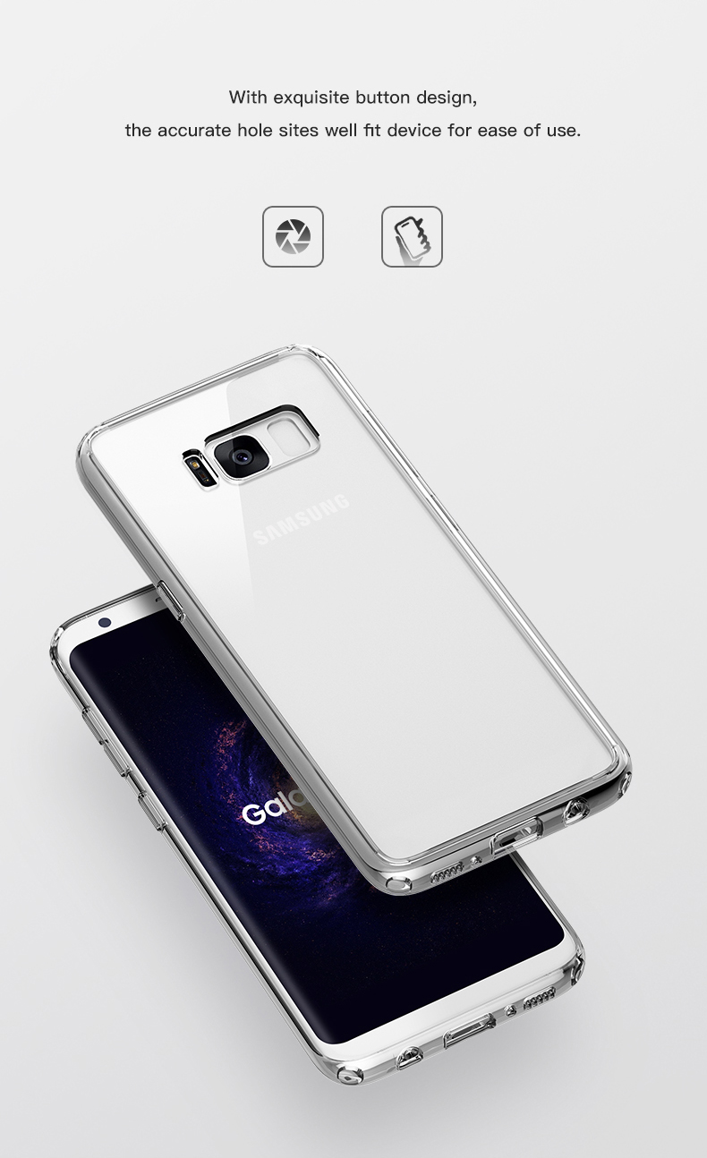Ốp lưng Samsung Galaxy S8/ G950, lưng trong viền mạ màu (ROCK Pure Series)