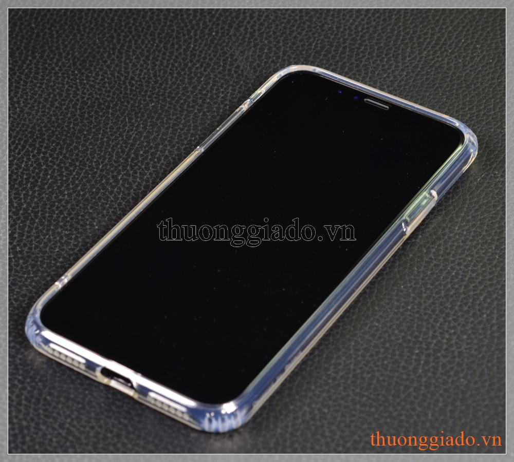 Ốp lưng silicone iPhone X (5.8"), trong suốt, hiệu Baseus, Anti-fall TPU