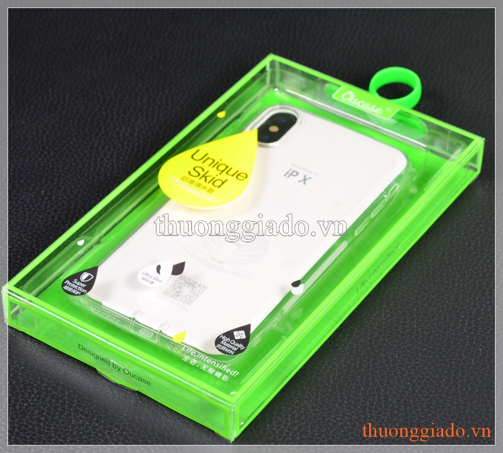 Ốp lưng silicone iPhone X (5.8"), trong suốt, hiệu Vu Case